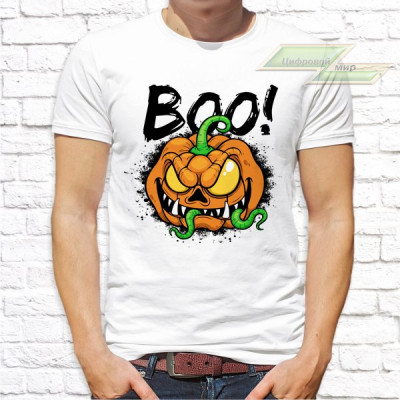 Мужская футболка с фото «BOO(тыква)»     