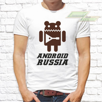 Мужская футболка с фото «Android russia»           