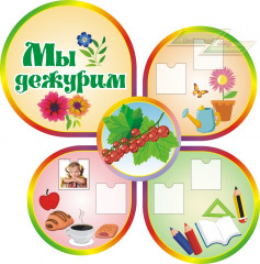 Стенд для детского сада "Оформление группы Смородинка (Дежурим)"     