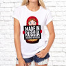 Женская футболка с фото «Made in russia designer in russia»      