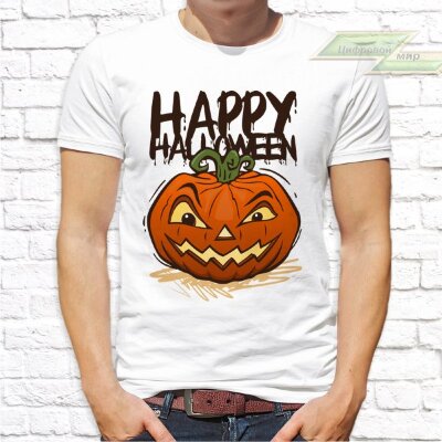 Мужская футболка с фото «Happy Halloween» Мужская футболка с фото «Happy Halloween»