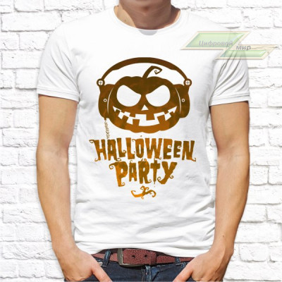 Мужская футболка с фото «Halloween party»     