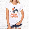 Женская футболка с фото «Happy Halloween(ведьма с головой тыквы)»      