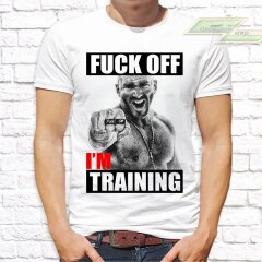 Мужская футболка с фото «FUCK OFF I m Training»     