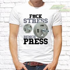 Мужская футболка с фото «Fuck stress bench press»     