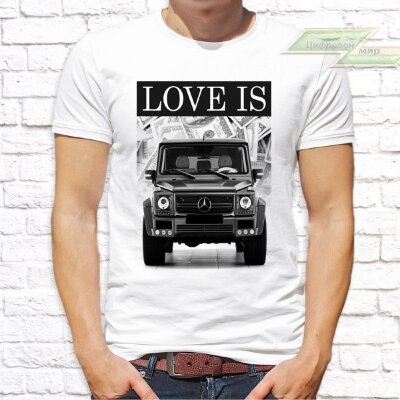 Мужская футболка с фото «Love is(auto)»  