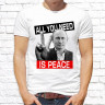 Мужская футболка с фото «All you need is peace»       