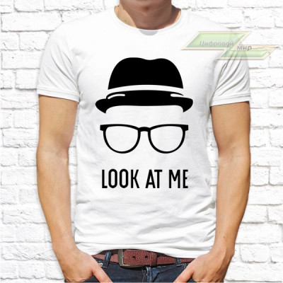 Мужская футболка с фото «LOOK AT ME»      