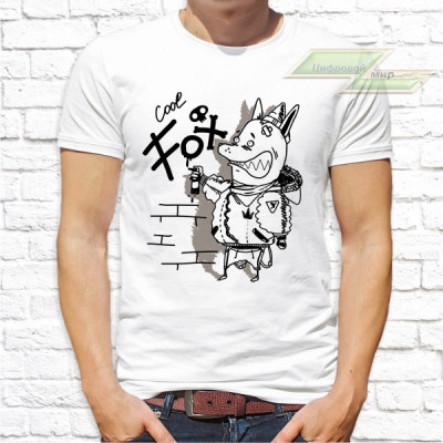 Мужская футболка с фото «Cool fox»       