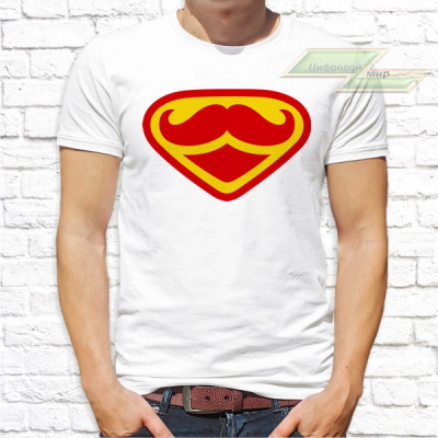 Мужская футболка с фото «Super усы»     