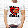 Мужская футболка с фото «GIVE BLOOD PLAY FOOTBALL»       