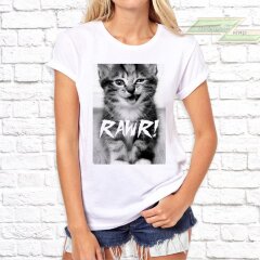 Женская футболка с фото «RAWR!(котёнок)»         