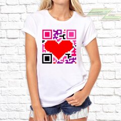 Парные  футболки с фото «QR code и Робот» 