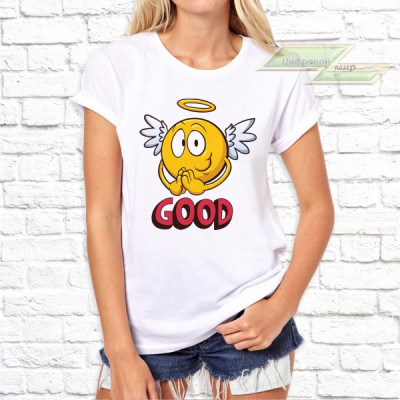 Парные  футболки с фото «Smile Good. Bad»  
