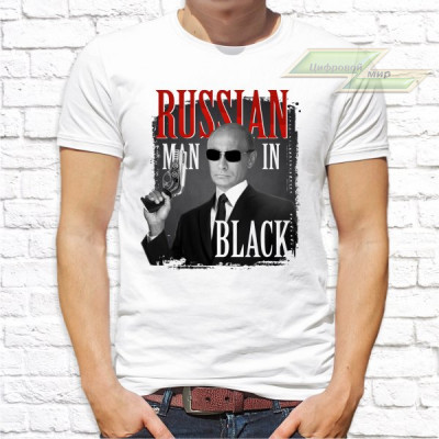 Мужская футболка с фото «Russian man in black»    