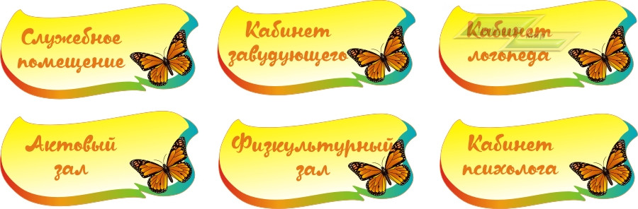 Стенд для детского сада "Таблички (Кабинеты)"                             