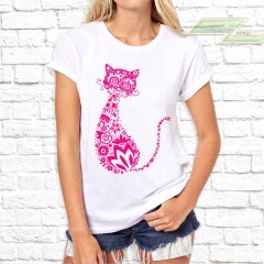 Женская футболка с фото «Розовая кошечка»    