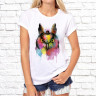 Женская футболка с фото «Цветная сова» 