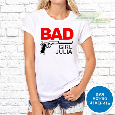 Женская футболка с фото «Bad girl Julia»             