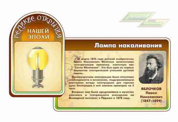 Оформление стендов "Оформление фойе и рекреаций (Лампа накаливания)"
