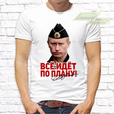 Мужская футболка с фото «Всё идёт по плану!»          