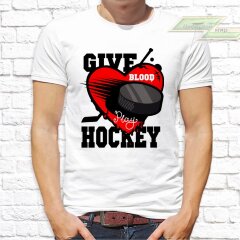 Мужская футболка с фото «Give blood play hockey»  