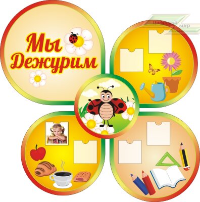 Стенд для детского сада "Оформление группы Божья коровка(Мы дежурим)"
