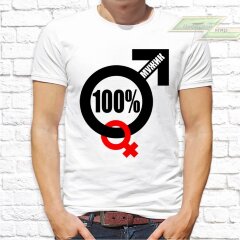 Мужская футболка с фото «100% мужик» Мужская футболка с фото «100% мужик»