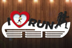 Медальница из фанеры "I love run"