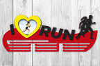 Медальница из фанеры "I love run"