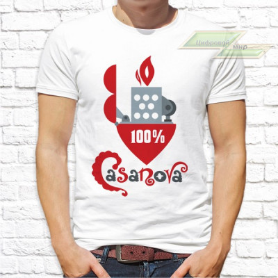Мужская футболка с фото «100% Casanova»     