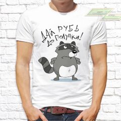 Мужская футболка с фото «Дай рубь до получки!»      