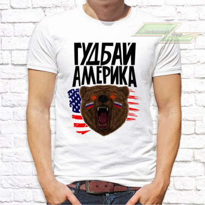 Мужская футболка с фото «Гудбай Америка» 