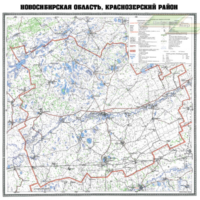 Карта Краснозерского района (Новосибирская область)