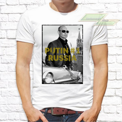 Мужская футболка с фото «Putin #1 Russia»    