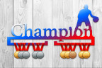 Медальница из фанеры футбол "Сhampion (баскетбол)" Медальница из фанеры футбол "Сhampion (баскетбол)"