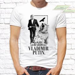 Мужская футболка с фото «Go Hard like VLADIMIR PUTIN»   
