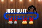 Медальница из фанеры "Just do it (борьба)" Медальница из фанеры "Just do it (борьба)"