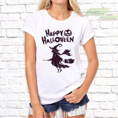 Женская футболка с фото «Happy Halloween(Ведьма)»       